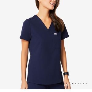 Navy blue figs Catarina one pocket scrub top